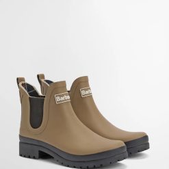 Barbour Mallow Chelsea Welly Boot Military Brown - Black