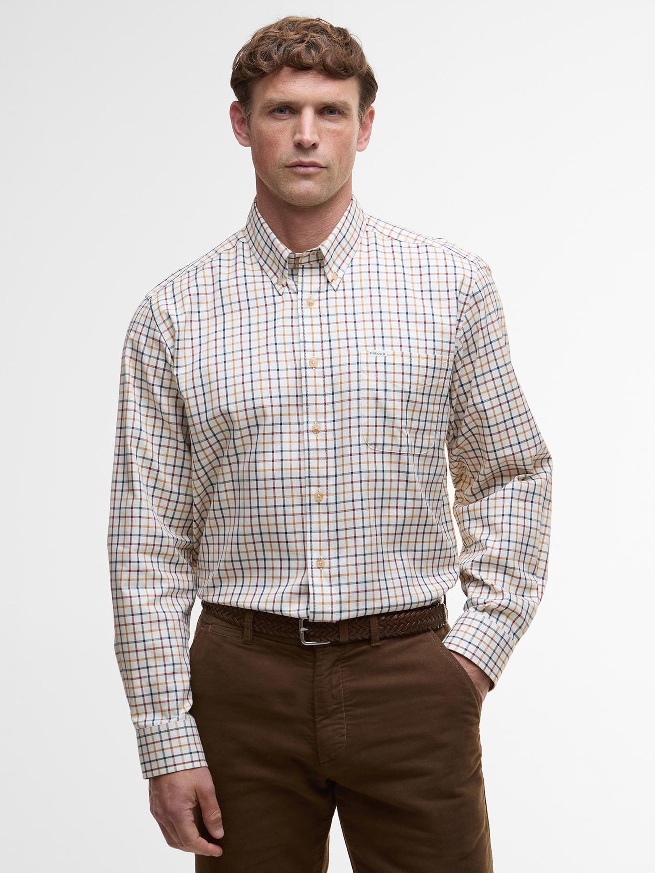 Barboursportingregularlongsleeveshirtcopper