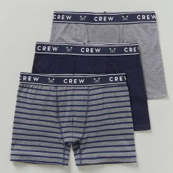 Crew Clothing Jersey Boxer 3 Pack - Grey Stripe