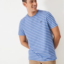 Crew Clothing Breton Stripe T-Shirt - White/Riviera