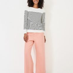 Crew Clothing Cassandra Top - White/Navy