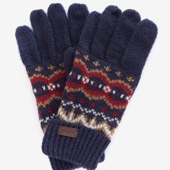 Barbour Case Fairisle Glove - Cranberry