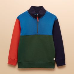 Joules Kids Elliot 1/4 Zip Sweatshirt Multi