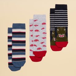 Joules Eat Feet 3Pk Navy/Red