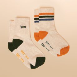 Joules Jnr Volley Socks Khaki/Cream