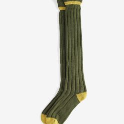 Barbour Contrast Gun Stockings - Olive/Gold