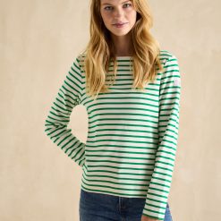 Joules Harbour Long Sleeve Top - Green Stripe