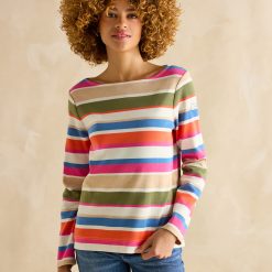 Joules Harbour Long Sleeve Top - Khaki Multi