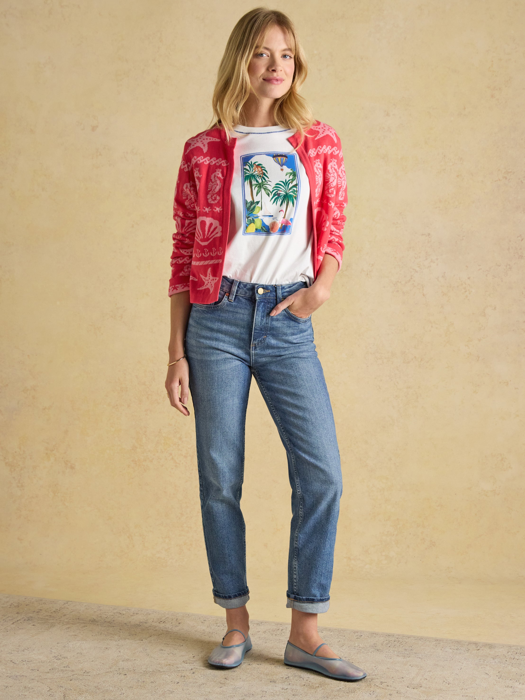 JoulesWomensRegularMidBlueStraightFitMidRiseJeans