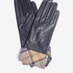 Barbour Lady Jane Leather Gloves Tartan