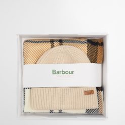 Barbour Pendle Beanie & Blair Scarf Gift Set Navy