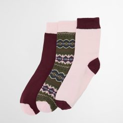 Barbour Helen Fair Isle Sock Gift Set Olive