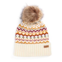 Barbour Kingsford Fair Isle Beanie Hat Cloud