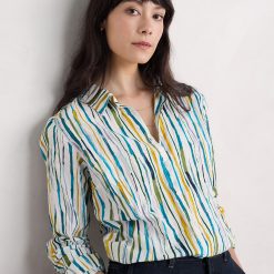 Seasalt Larissa Shirt - Painterly Stripe Chalk