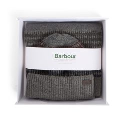 Barbour Branton Beanie & Scarf Gift Set Oak