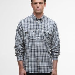 Barbour Panwell Thermo Weave Regular Checked Shirt Navy