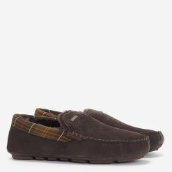 Barbour Monty Slippers - Brown Suede