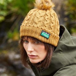 Ridgeline Nordic Fleck Bobble Hat - Ochre