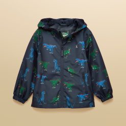 Joules Kids Rainwell Dino Raincoat Navy