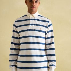 Joules Onside Rugby Shirt - Cream/Blue