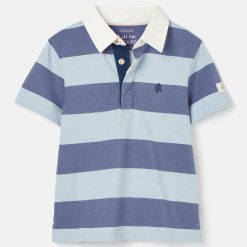 Joules Ozzy Stripe Polo Shirt - Blue Stripe