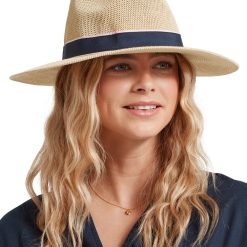 Schoffel Porth Hat - Navy/Pink Stripe