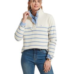 Schoffel Sandown Sweatshirt - Pale Stone Stripe