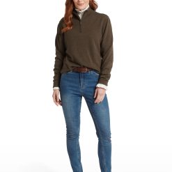 Schoffel Polperro Pima Cotton Quarter Zip Chocolate