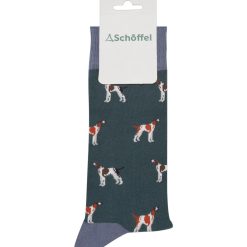 Schoffel Cotton Socks Green Pointer