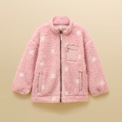 Joules Kids Tilly Full Zip Top Pink Spot