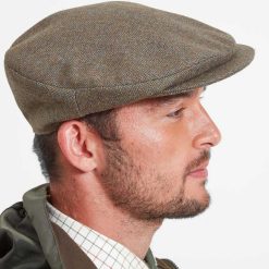 Schoffel Countryman Tweed Cap - Loden Green Herringbone Tweed