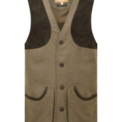 Schoffel Ptarmigan Tweed Waistcoat II - Loden Green Herringbone Tweed