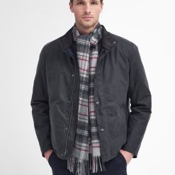Barbour New Check Tartan Scarf - Blue Granite