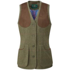 Alan Paine Combrook Ladies Tweed Shooting Waistcoat- Heath