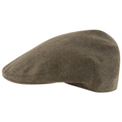 Schoffel Tweed Classic Cap - Loden Green Herringbone Tweed
