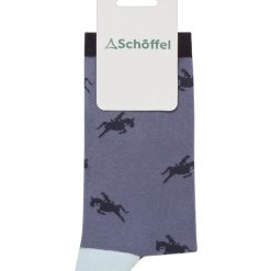 Schoffel Cotton Socks Navy Horse